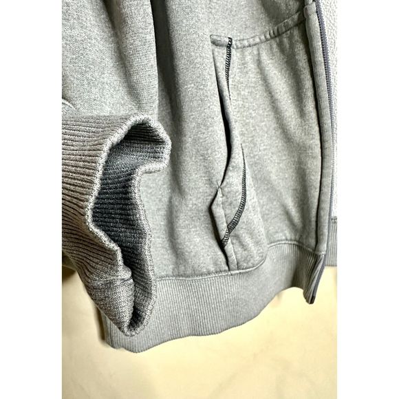 Women’s Under Armour, Zip-Up Sweatshirt, L, Heather Grey w/ Bright Pink Red Logo - Picture 9 of 16